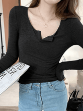 Solid Color Graceful Short Sleeve Tee